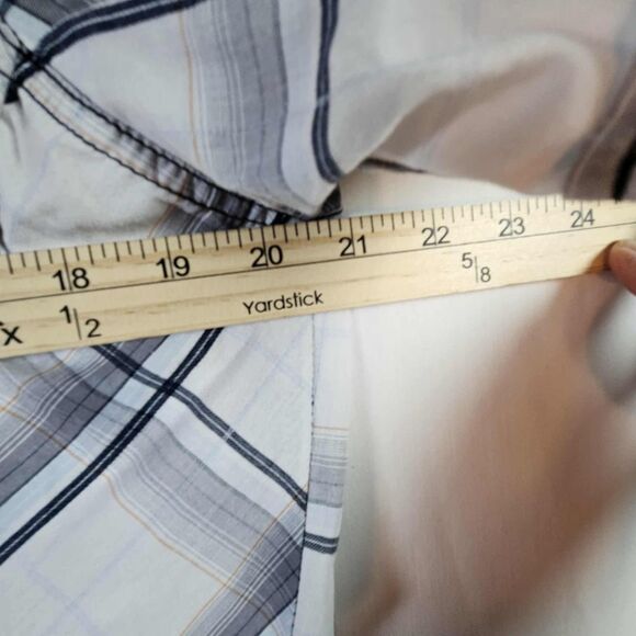 Various Artists Short Sleeve Plaid Shirt Pearl Snap - Medium - Picture 7 of 11